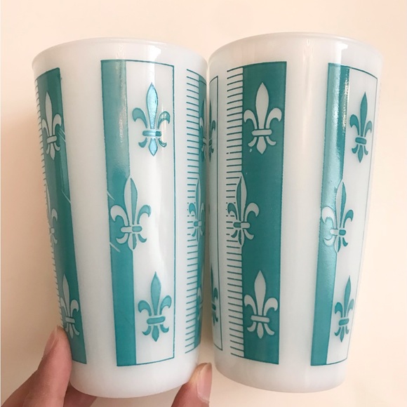 EUC Hazel Atlas Fleur De Lis 12oz High Ball Glasses Set of 6 - Picture 8 of 14